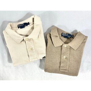 Polo Ralph Lauren Set Of 2 Mens Short Sleeve Polo Shirt Tan Beige Size XL